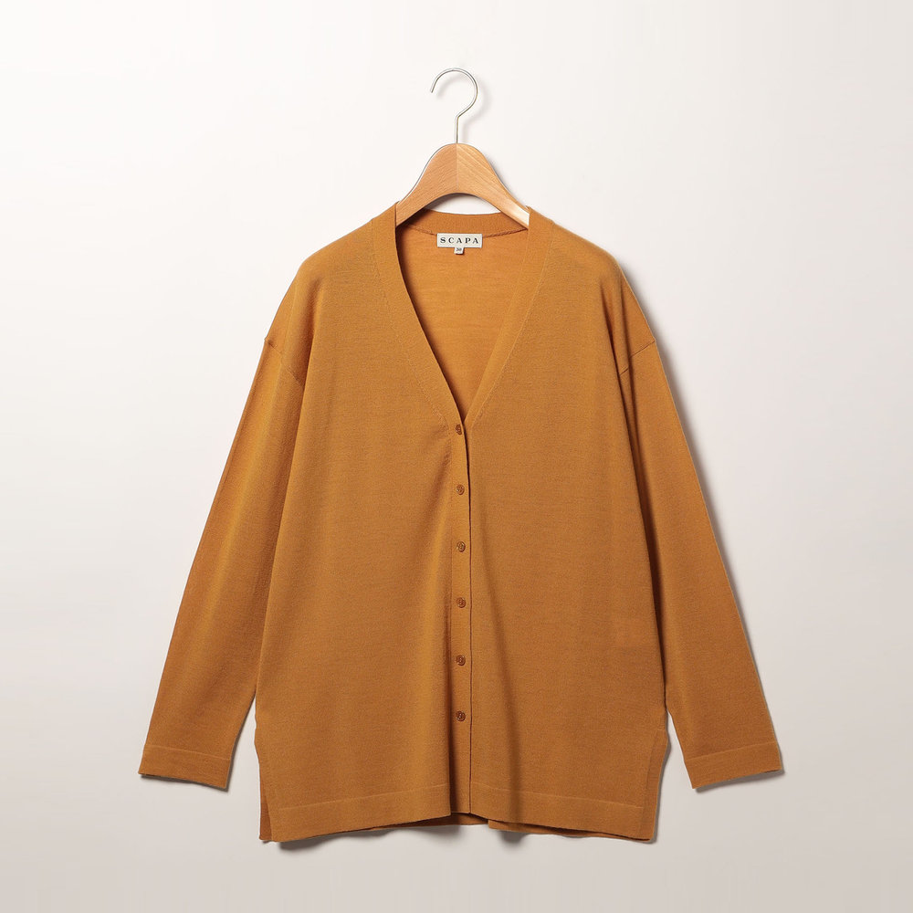 カシウールニットロングカーディガン