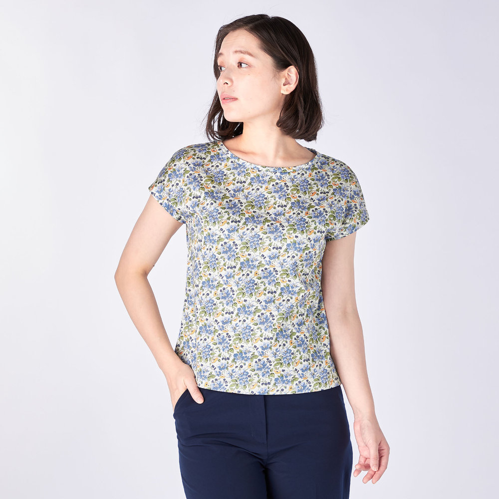 Canina Liberty Print Cut&Sewn フレンチスリーブ