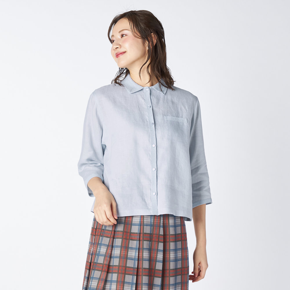 ６０／－リネンシャツブラウス